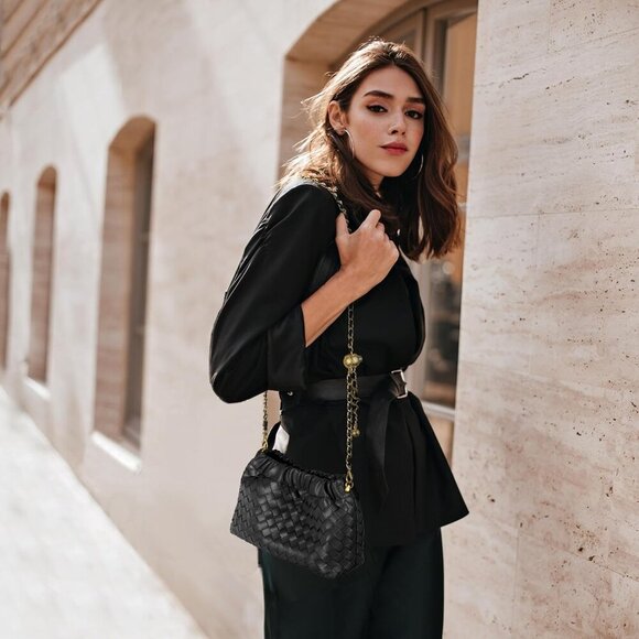 Woven Women's Crossbody Bag & Evening Purse, Trendy Dumpling Clutch & Hobo Cloud - Picture 2 of 7